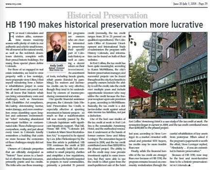 House Bill 1190 Makes Historical Preservation More Lucrative – by Andy Smith